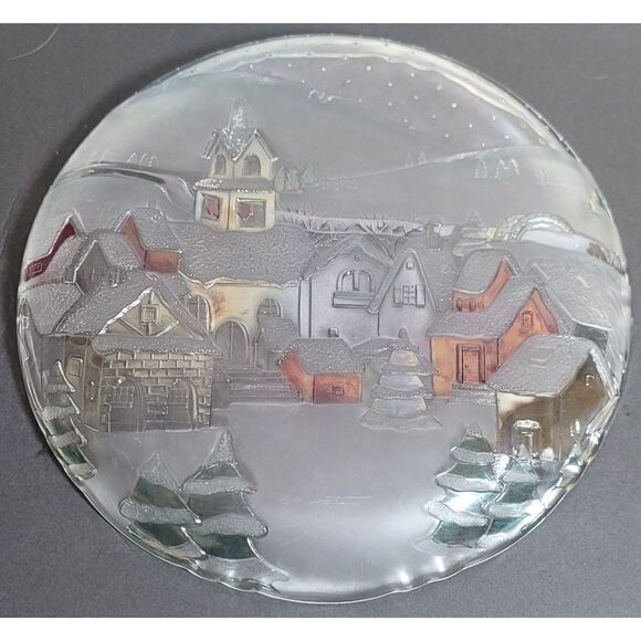 14" Frosted and Painted Christmas Tray - Picture 5 of 7